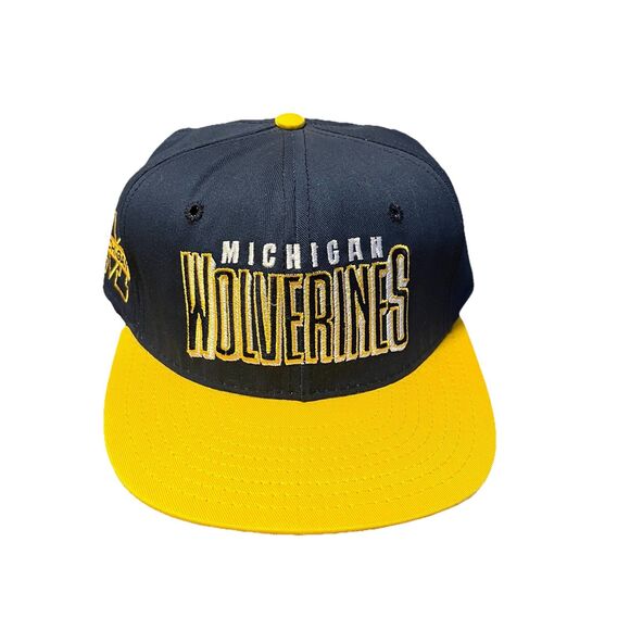 Michigan Wolverines Vintage 90s Made In USA Snapback Hat by AJD - Picture 2 of 7